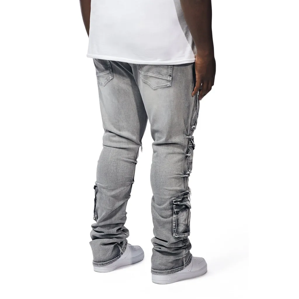 Big And Tall - Stacked Utility Pocket Stacked Jeans - Union Grey