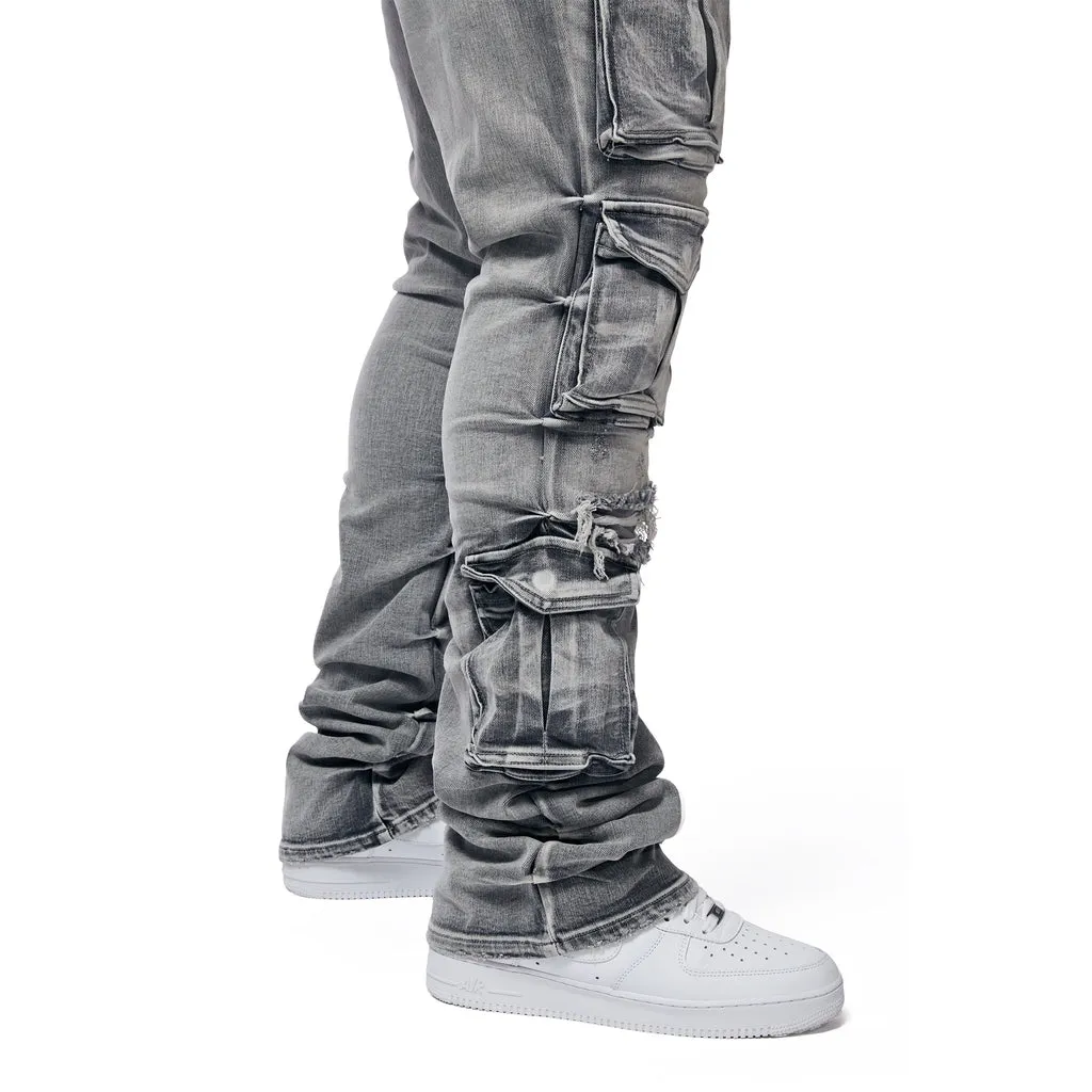 Big And Tall - Stacked Utility Pocket Stacked Jeans - Union Grey
