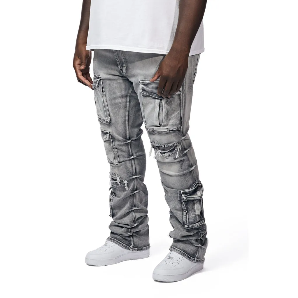 Big And Tall - Stacked Utility Pocket Stacked Jeans - Union Grey