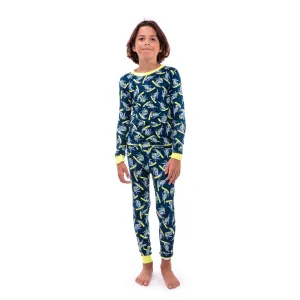 Boys Snowboarding Spaceman Super Soft Snug Fit 2-Piece Pajama Sleep Set