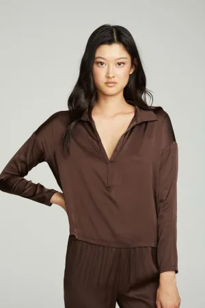 Collared Half Placket Dolman