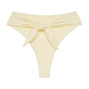 Cream Rib Paula Tie-up Bikini Bottom