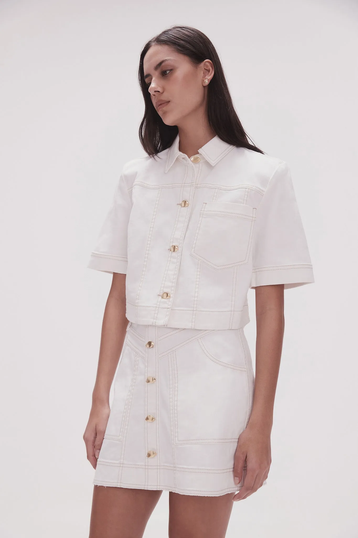 Ember Denim Crop Shirt