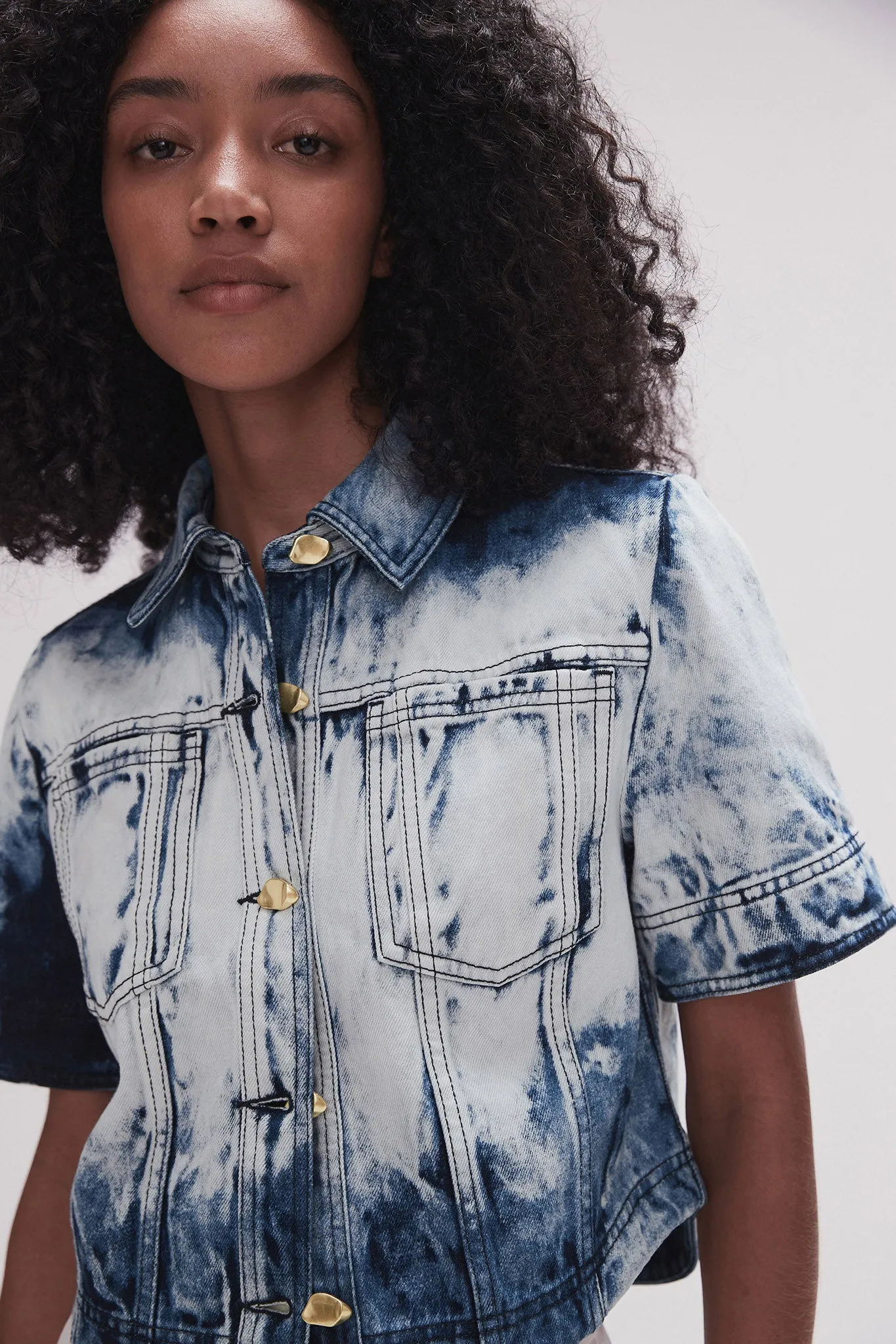 Enigma Denim Cropped Shirt