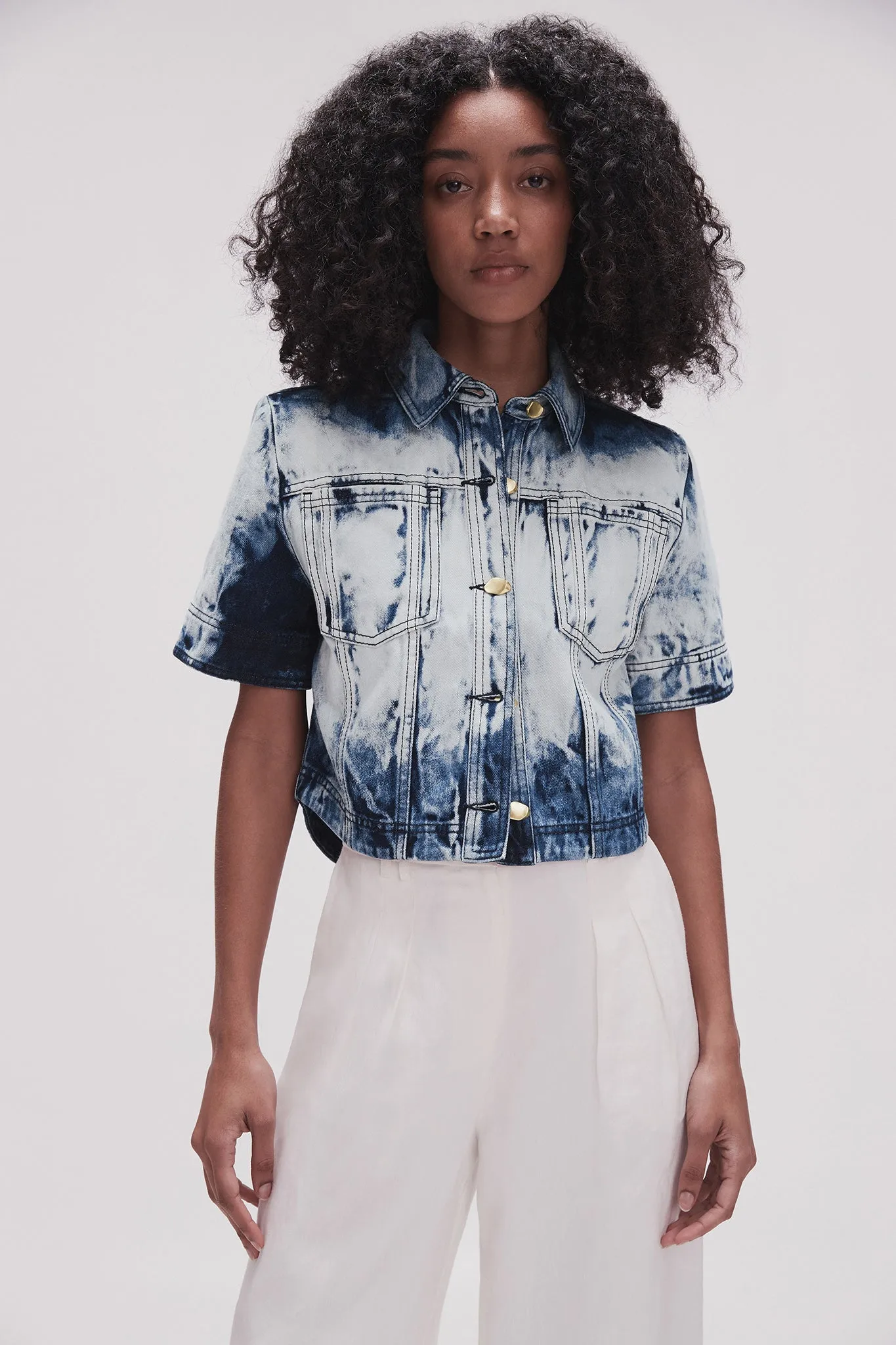 Enigma Denim Cropped Shirt