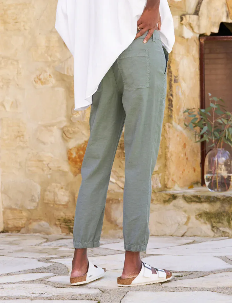 JAMESON Linen Utility Jogger in Rosemary