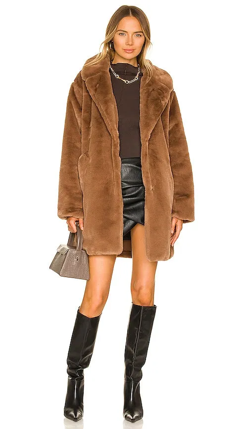 LAMARQUE Linnea Faux Fur Jacket in Brown