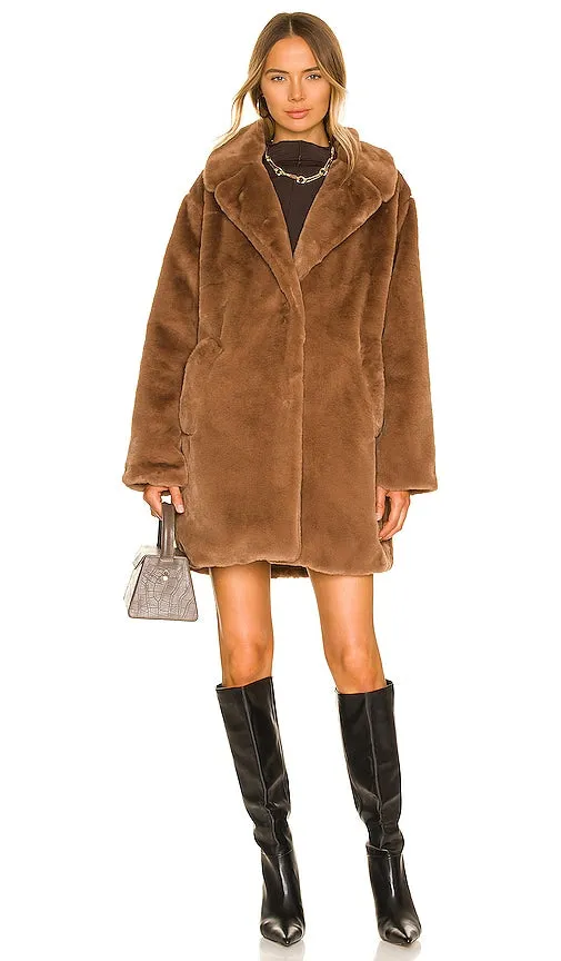 LAMARQUE Linnea Faux Fur Jacket in Brown