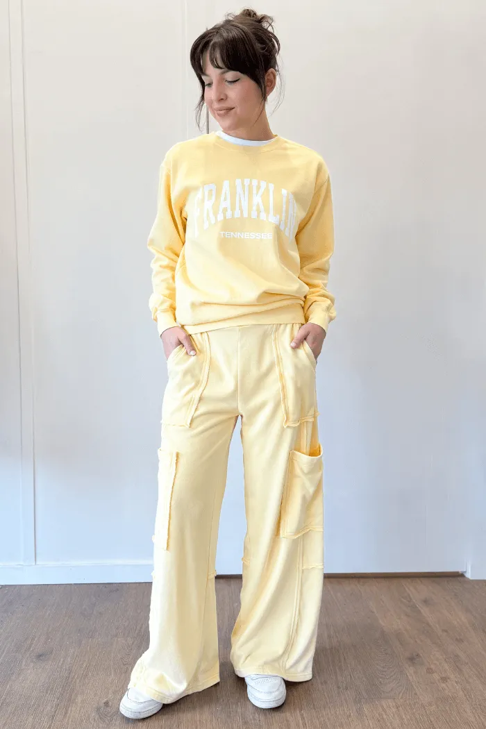 Oversized Utility Sweatpants Yellow