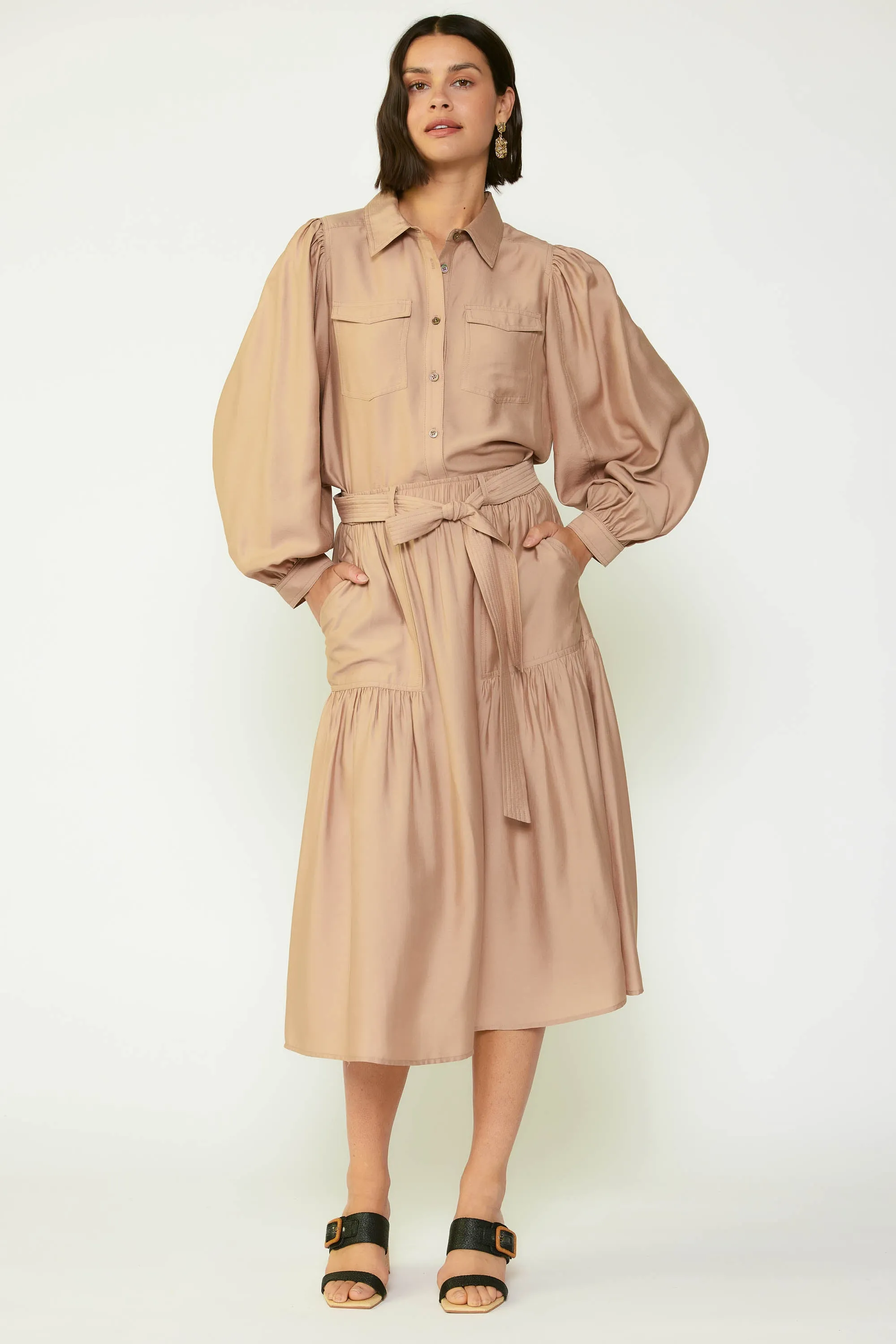 Puffed Sleeve Button Down Shirt