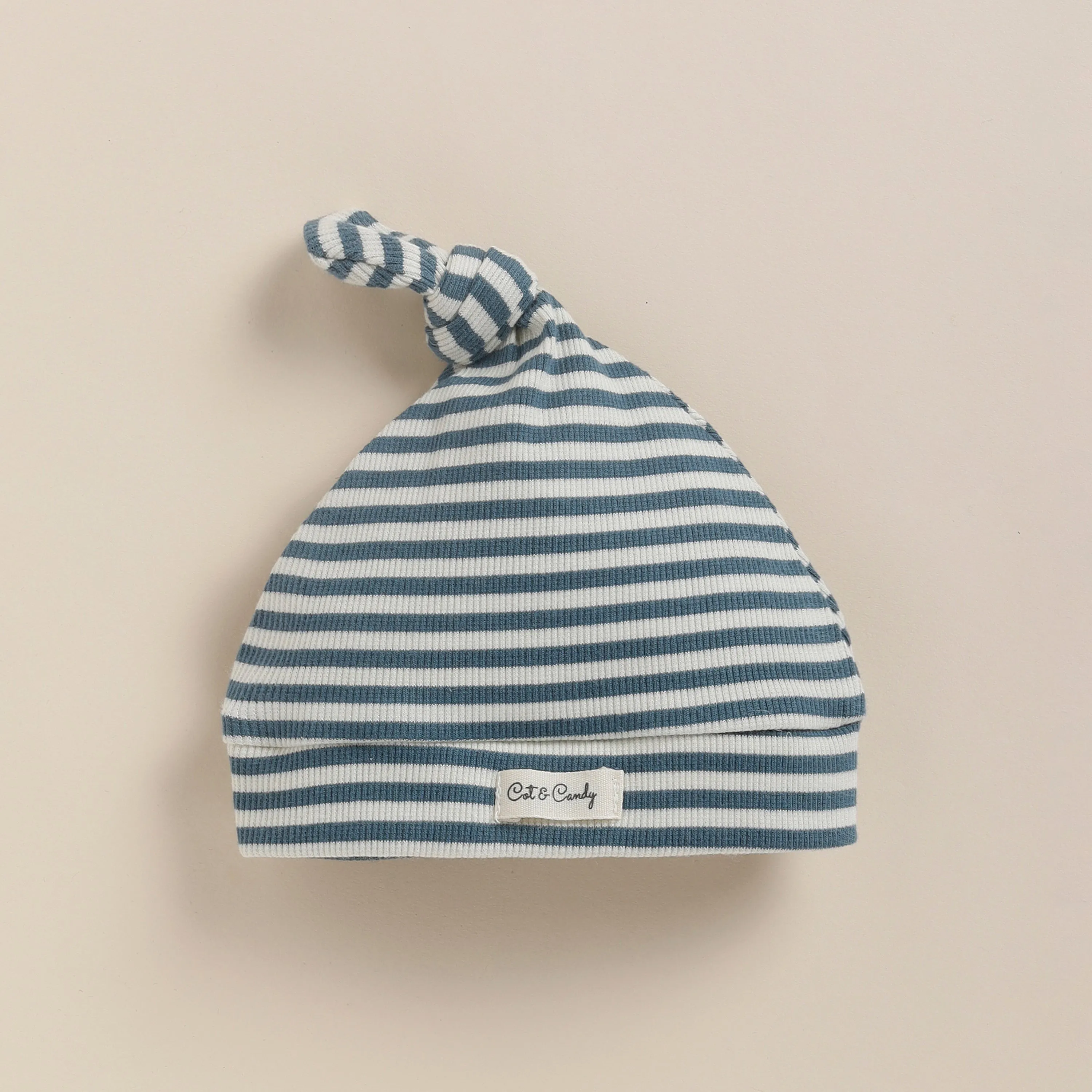 Teal Stripe Organic Beanie