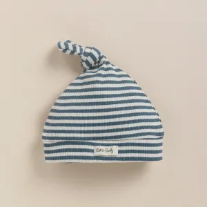 Teal Stripe Organic Beanie