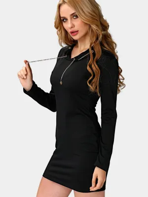 Wholesale Black Long Sleeve Plain Sexy Dresses