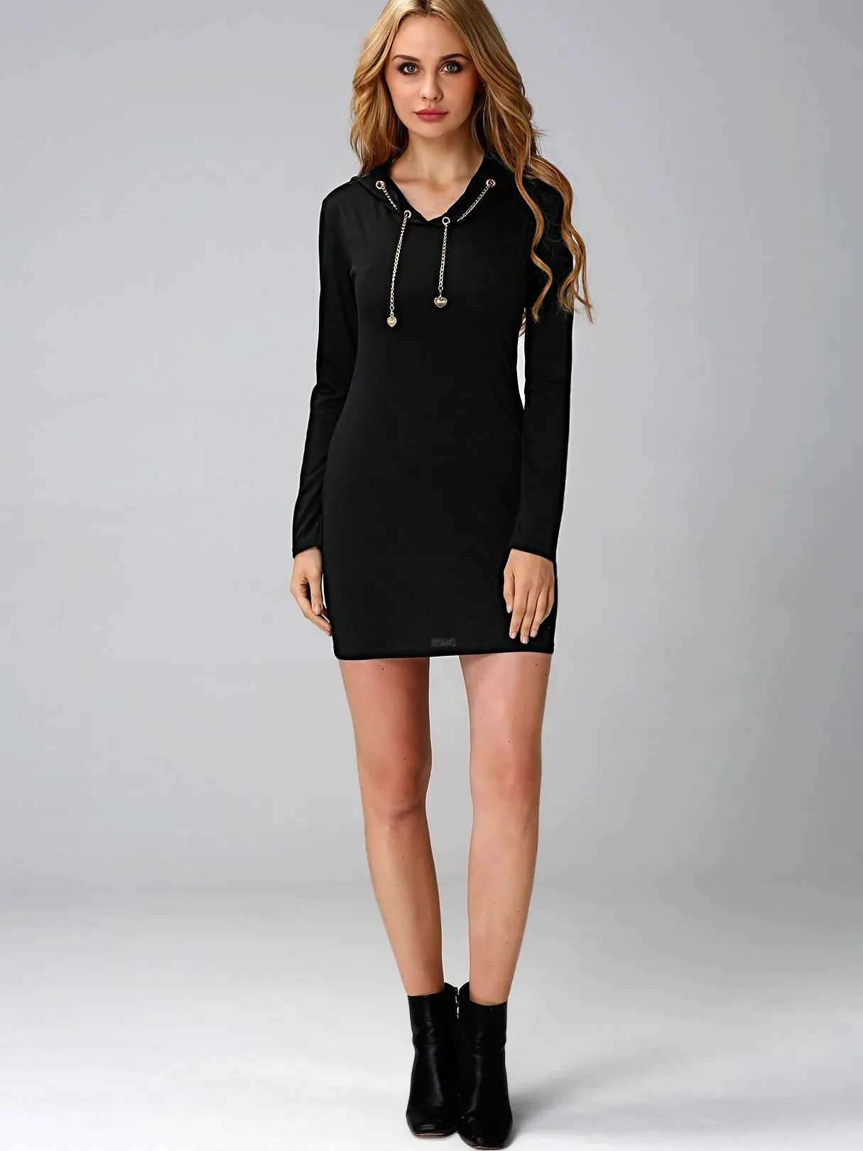 Wholesale Black Long Sleeve Plain Sexy Dresses