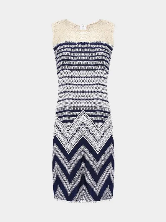 Wholesale Crew Neck Wave Lace Sleeveless Black Sexy Dresses