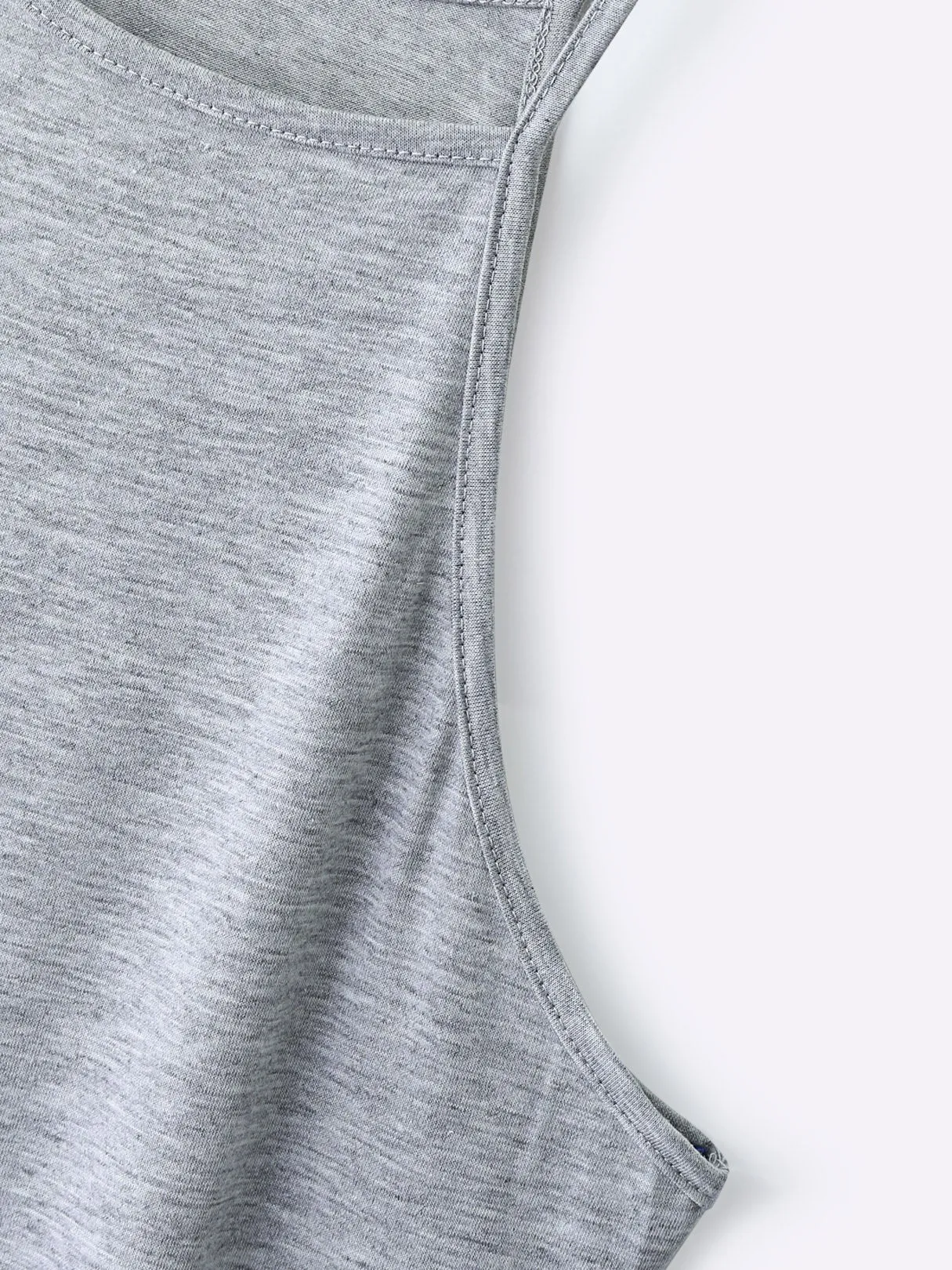Wholesale Grey Round Neck Sleeveless Slit Hem Sexy Dress